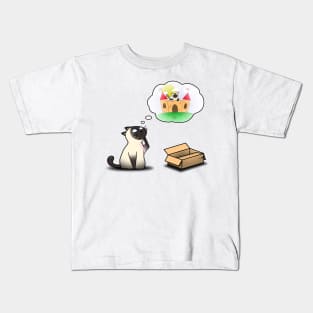 My Cardboard Castle - Siamese Cat Design - Not Hamlet Kids T-Shirt